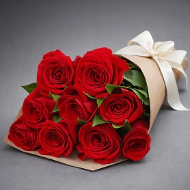 Высокие красные розы (70 см)